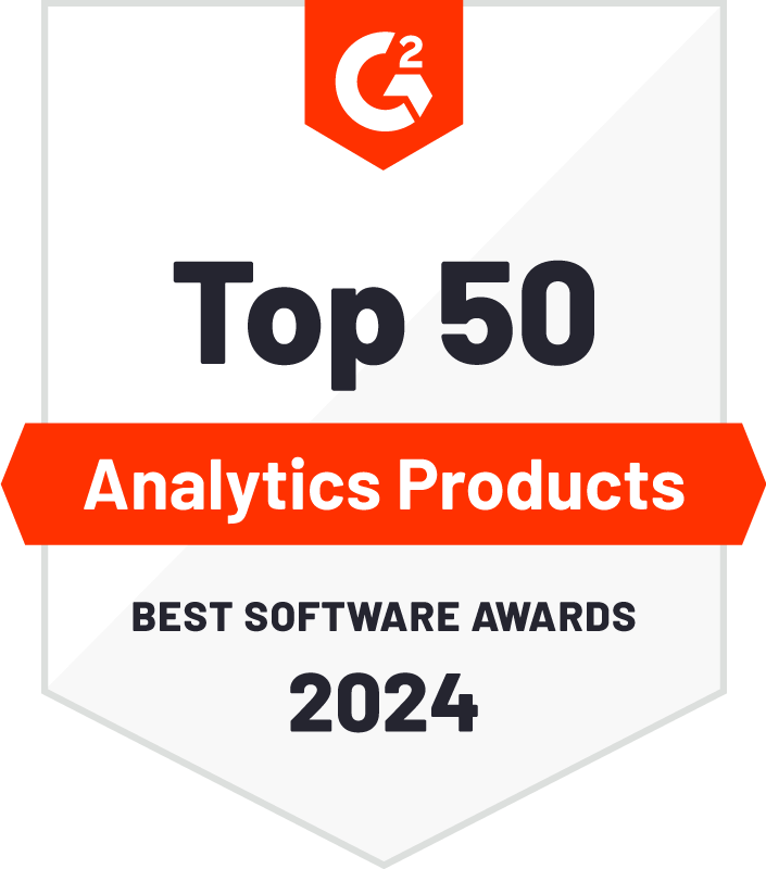 G2 Top 50 Analytics Products 2024 badge