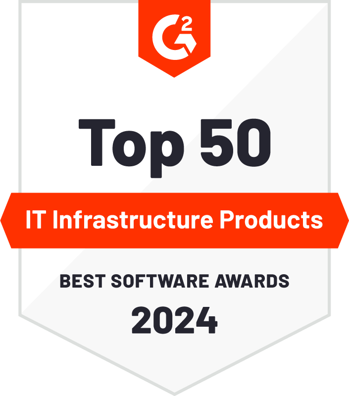 G2 Top 50 IT Infrastructure Products 2024 badge