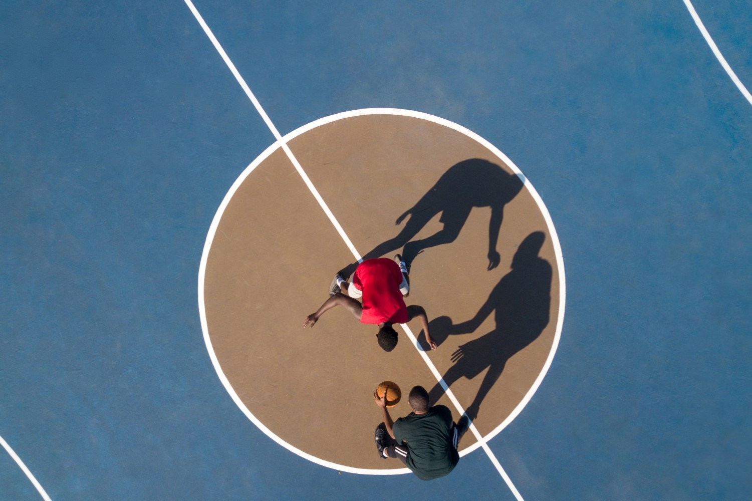 players on basketball court